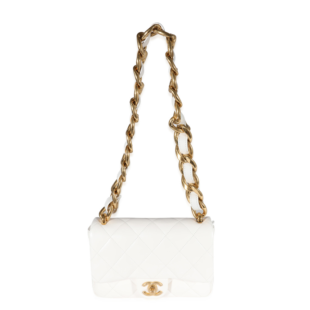 Chanel White Quilted Lambskin Small Funky Town Flap Bag - Picture 2 of 8